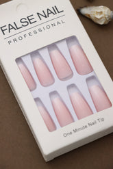 Soft Blush Gradient Press-On Nails - 10pcs Subtle Pink Ombre Design for an Elegant and Professional Look