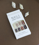 Metallic Gradient Press-On Nails – Shimmery Neutral Tones, 24pcs DIY Set
