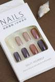 Metallic Gradient Press-On Nails – Shimmery Neutral Tones, 24pcs DIY Set