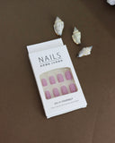 Shimmery Lilac Glitter Press-On Nails - 24pcs Glossy Oval Design
