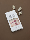 Romantic Nude and Mauve Press-On Nails with Floral Garden Accent Design - 24pcs Set