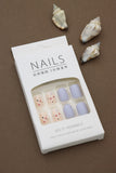 Pastel Confetti Press-On Nails - 24pcs Playful Lavender & Nude with Speckled Accents