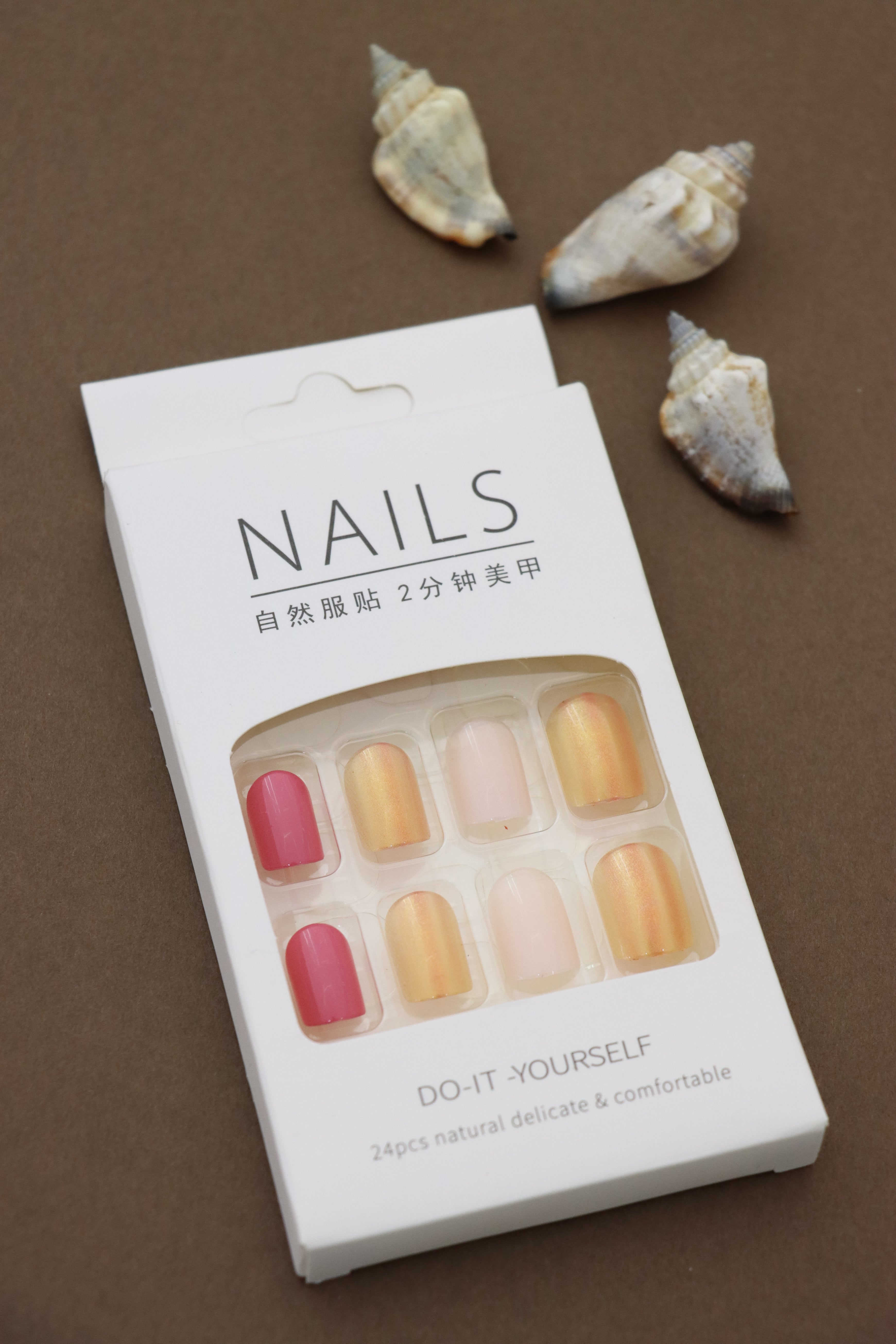 Sunset Glow Press-On Nails – 24pcs Natural Delicate & Comfortable Nail Art Set