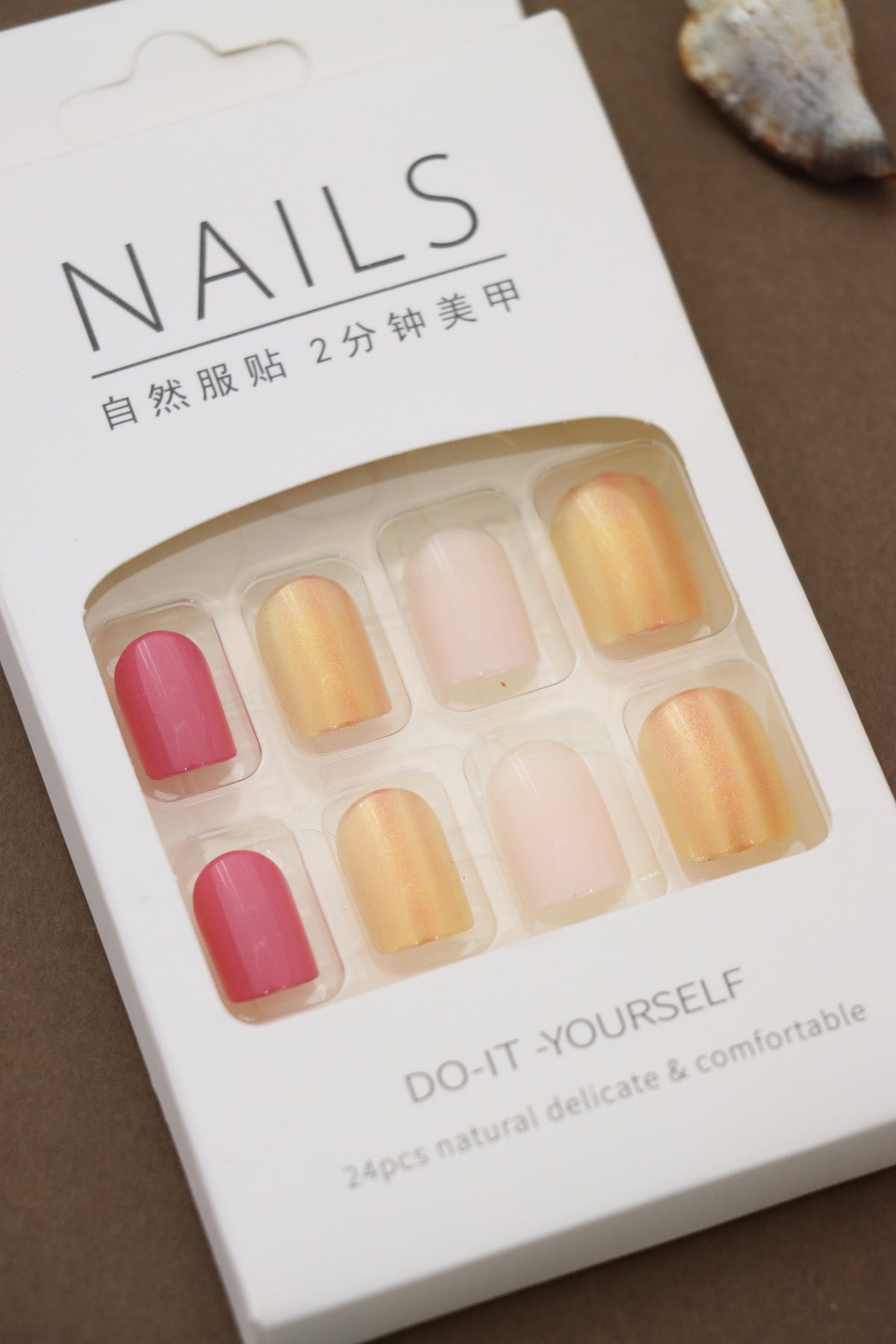 Sunset Glow Press-On Nails – 24pcs Natural Delicate & Comfortable Nail Art Set