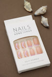 Pink Waves Press-On Nails – Soft and Elegant Minimalistic Design for Everyday Glam