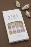 Colorful Wave Pattern Press-On Nails - 24pcs Vibrant DIY Nail Art Set