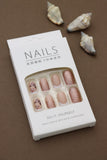 Rose Gold Glitter and Butterfly Design – 24pcs Press-On Nail Set for an Elegant Touch