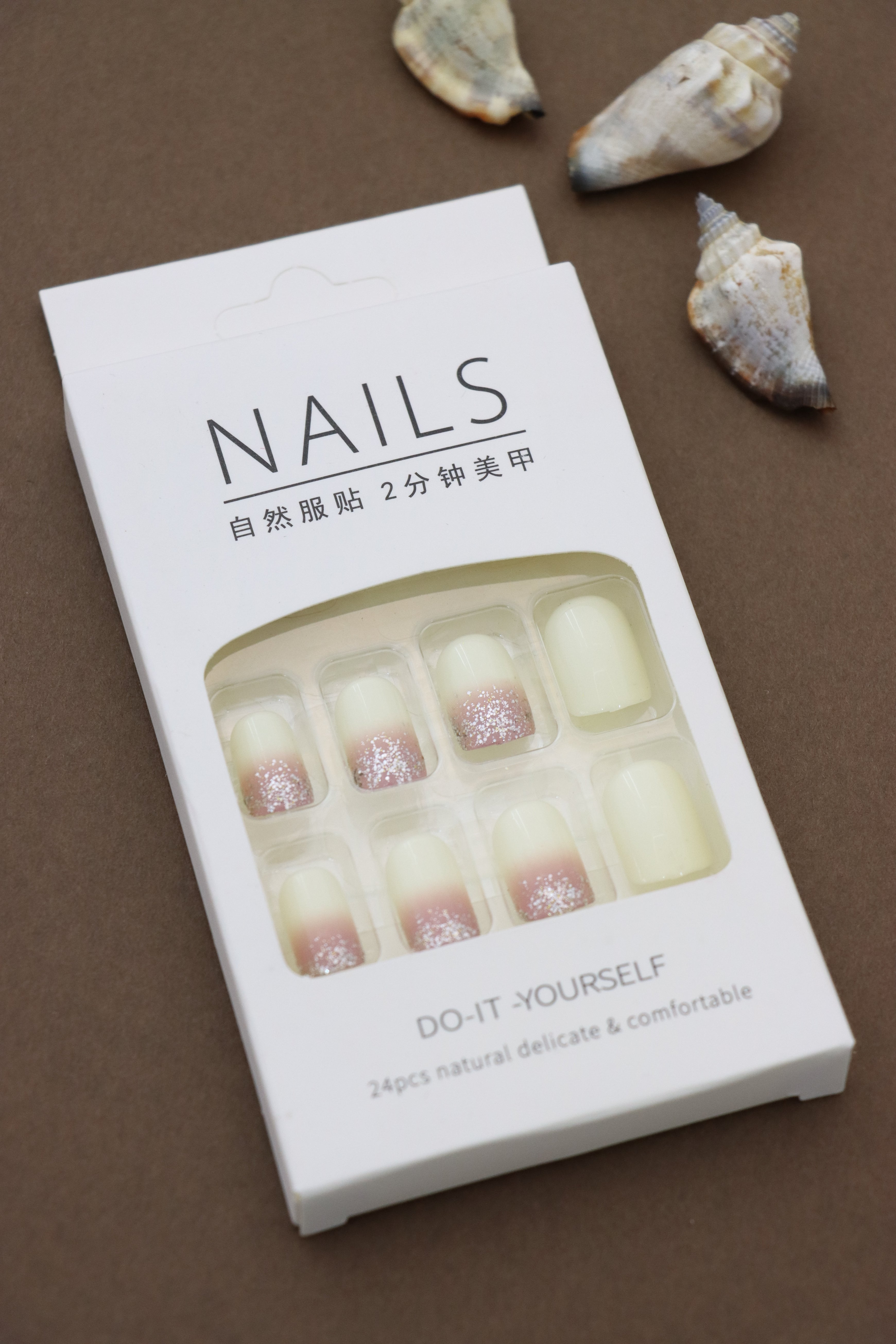 Pink Glitter Ombre Press-On Nails – Sparkling Elegance for Any Occasion