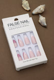 Elegance Redefined – Soft Pink French Tips with Glittering Pink Accents and Subtle Floral Detailing. These Sophisticated Press-On Nails Bring Classic Beauty to Any Occasion.