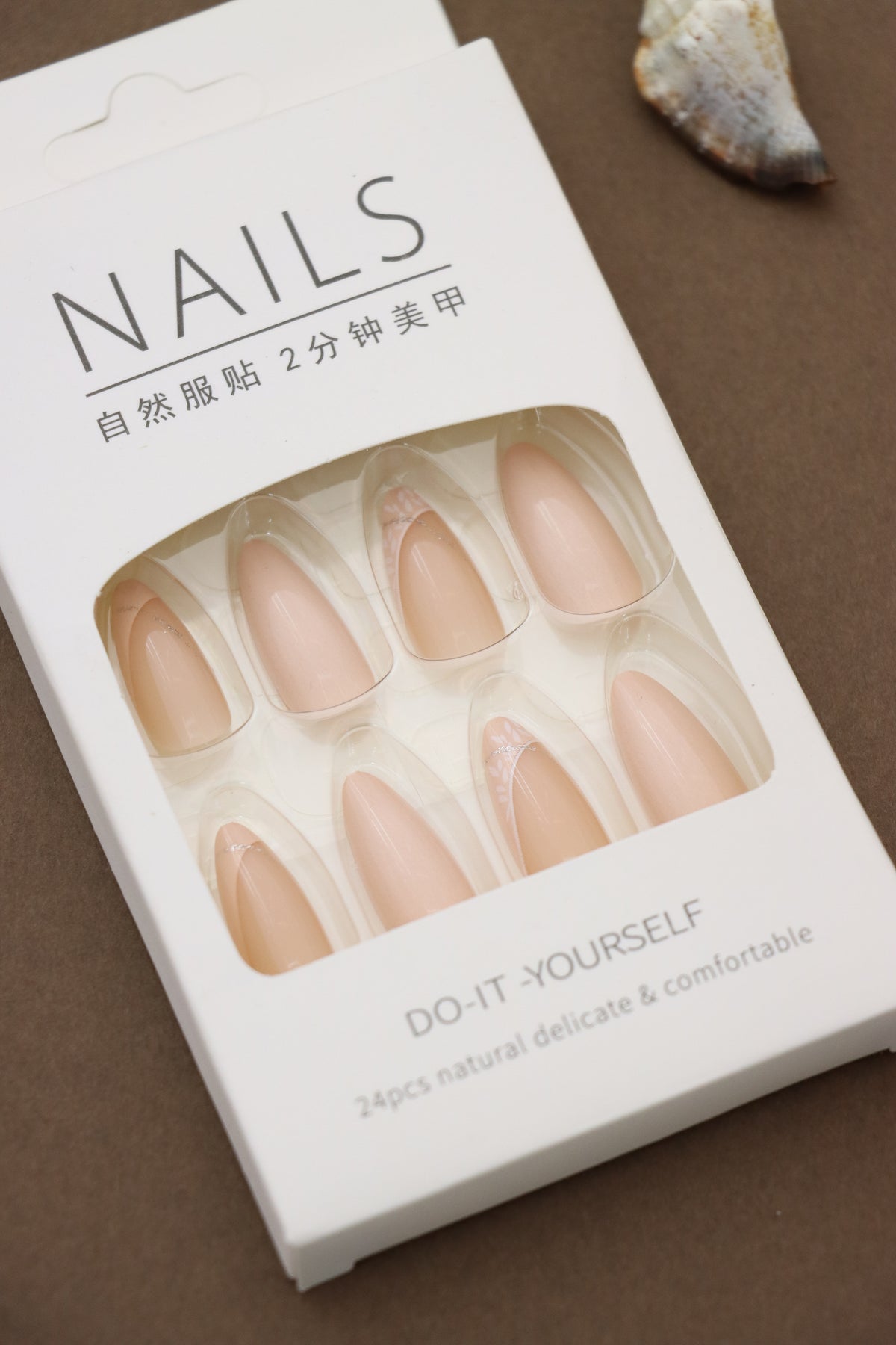 Neutral Nude Almond Press-On Nails – Sleek Minimalist Design, 24pcs DIY Set