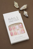 Delicate Pink Floral Press-On Nails - 24pcs Set with Soft Pastel Tones and Charming Floral Accents for a Feminine and Elegant Look.