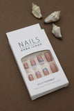 Elegant Nude with Butterfly Accent – Press-On Nail Set, 24pcs DIY Manicure