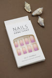 Soft Lavender Ombre Press-On Nails with Glitter Tips