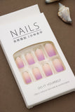 Soft Lavender Ombre Press-On Nails with Glitter Tips