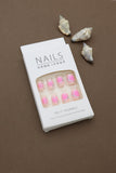 Vibrant Pink Ombre Nail Set with Metallic Accents – Add a Pop of Elegance to Your Look, 24pcs for a Natural and Comfortable Fit.