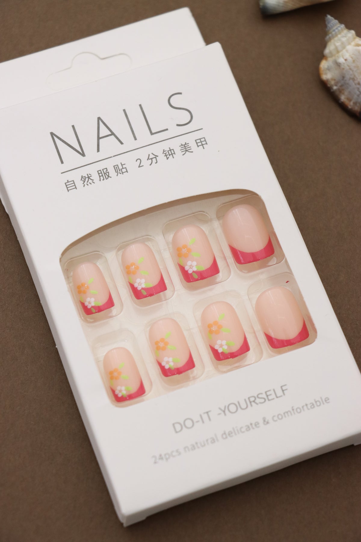 Floral French Tip Press-On Nails – A Fresh Spring Look for Any Occasion