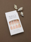 Subtle Neon Edge Press-On Nails - 24pcs Minimalist Nude with Vibrant Accents