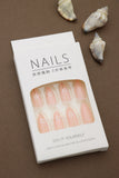 Peach Daisy Blossom Press-On Nails – 24pcs Natural Delicate & Comfortable Elegant Nail Art Set