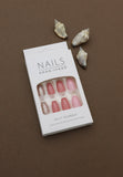 Blush and Glitter Gradient Press-On Nails - 24pcs DIY Set with Romantic Pink Hues and Shimmer Accents for an Elegant Look