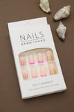 Vibrant Neon Stripe Press-On Nails – 24pcs Natural Delicate & Comfortable Nail Set