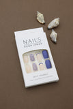 Royal Blue and Nude Press-On Nails with Inspirational 'Follow Your Heart' and Floral Designs - 24pcs Elegant DIY Set