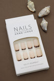 Matte Nude Press-On Nails – Black Leopard Print Tips, 24pcs DIY Nail Set