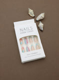 Pastel Bloom and Ombre Tip Press-On Nails – Vibrant Floral and Gradient Design
