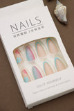 Pastel Bloom and Ombre Tip Press-On Nails – Vibrant Floral and Gradient Design