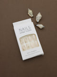 Soft Nude Press-On Nails with Delicate Green Leaf and Floral Accents - 24pcs Set