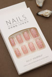 Minimalist Nude Press-On Nails with Colorful Confetti Accent Design - 24pcs Set
