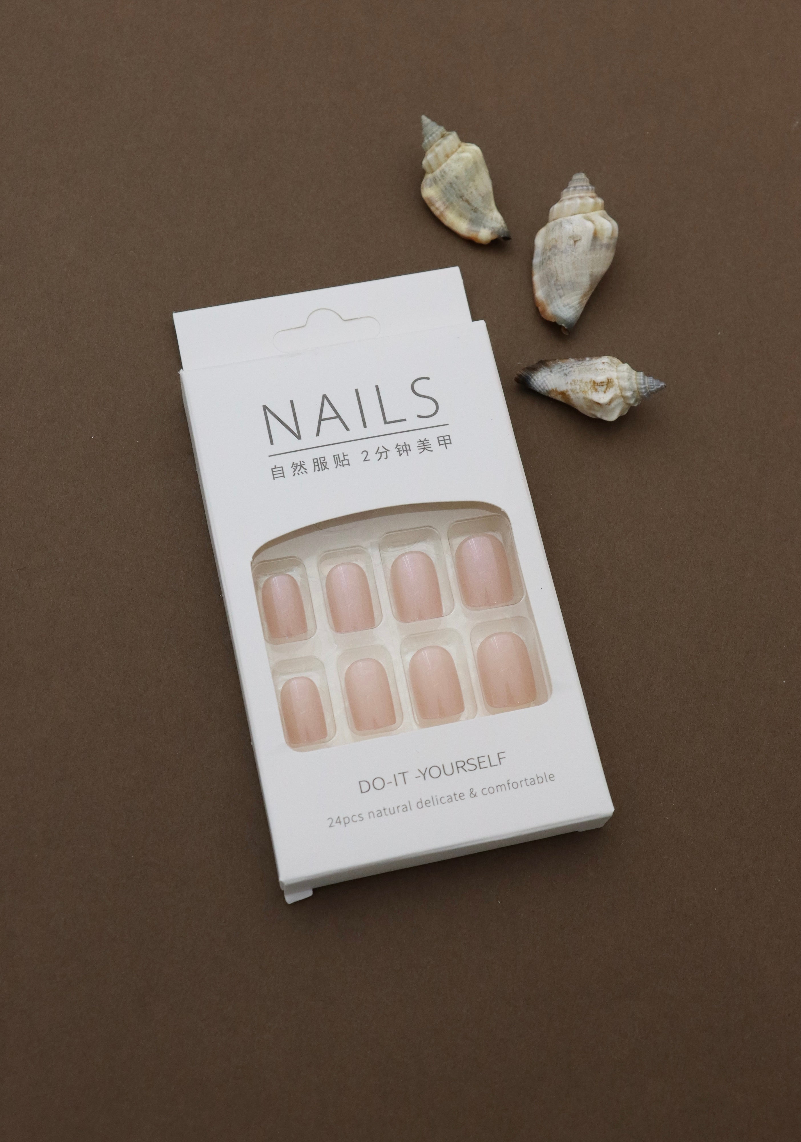 Soft Nude Gloss Press-On Nails - Minimalist Elegance for Every Occasion
