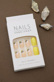 Yellow and Floral Press-On Nails - Playful Daisy Design DIY Nail Kit (24pcs)