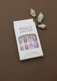 Lavender Glitter Magic: Dazzling Press-On Nails for a Glamorous Look