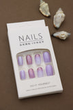 Lavender Glitter Magic: Dazzling Press-On Nails for a Glamorous Look