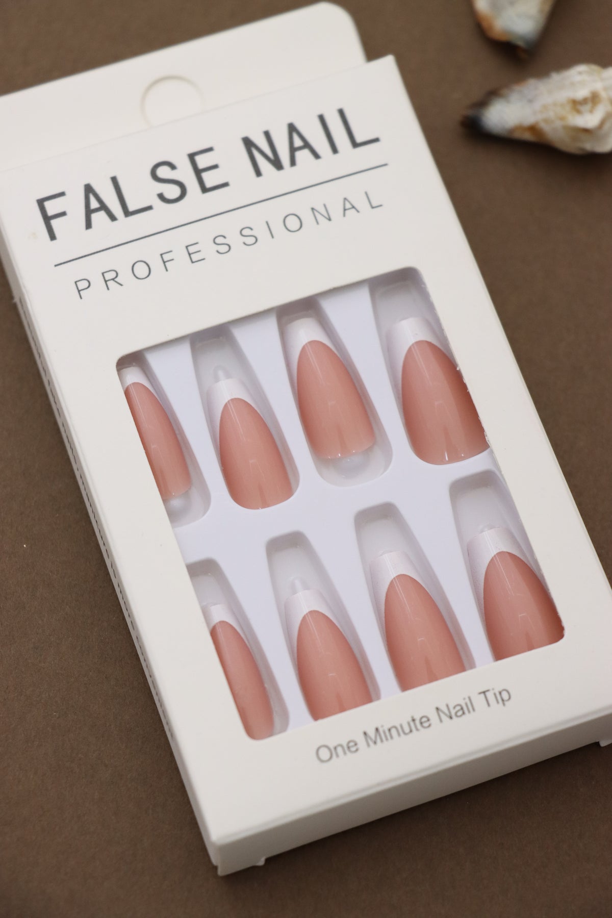 Classic Nude and White French Tip Press-On Nails - 24pcs Professional DIY Nail Set