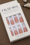 Classic Nude and White French Tip Press-On Nails - 24pcs Professional DIY Nail Set