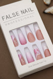 Professional Pink Ombre and Nude Press-On Nails with Glitter, Abstract, and French Tip Designs - 24pcs Set