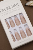 Nude Pink Almond Press-On Nails with Subtle Gold Accent – Elegant Charm
