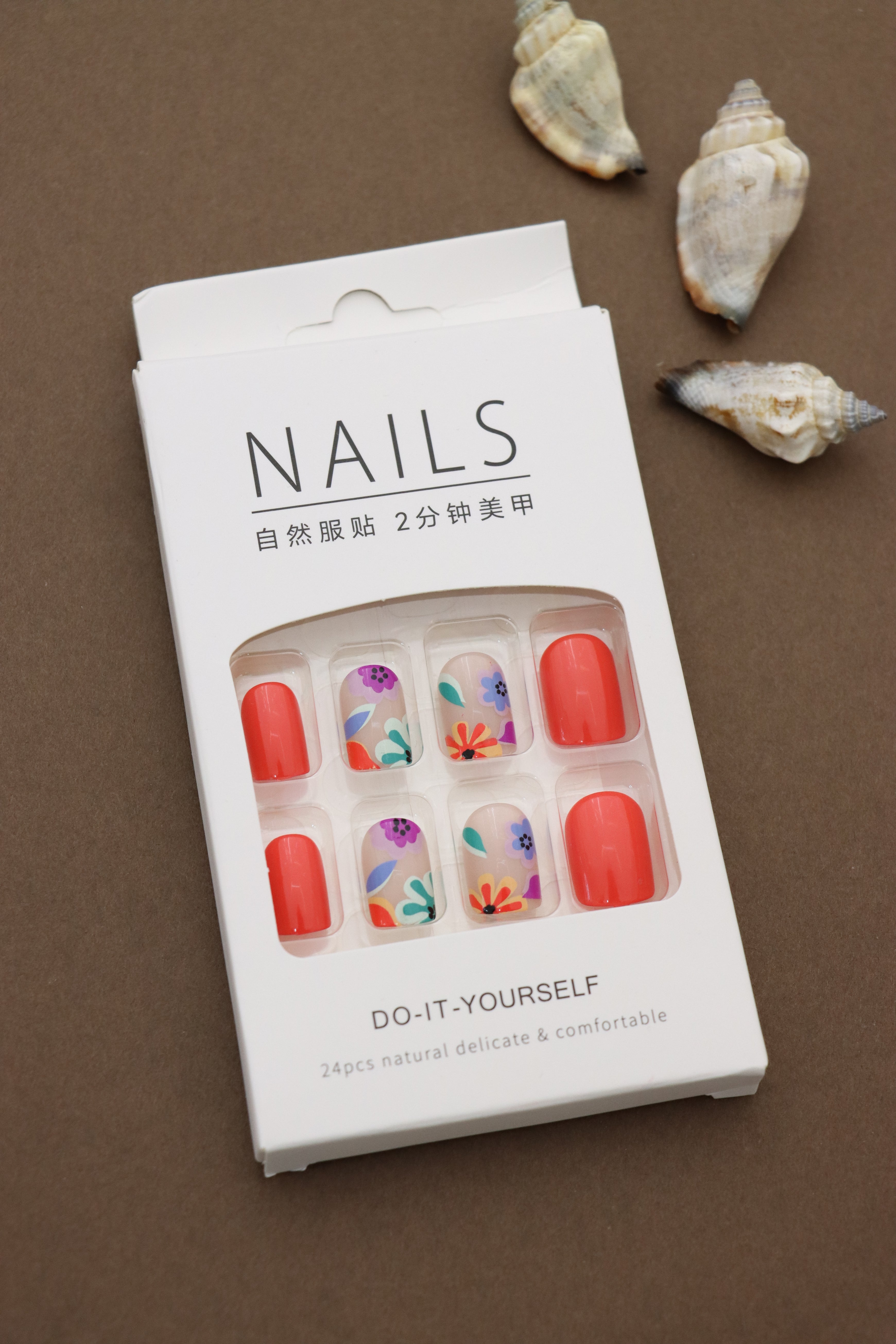 Vibrant Floral Delight: Add a Splash of Color to Your Style with These Fun and Fresh Press-On Nails