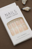 Classic Nude Glossy Press-On Nails - 24pcs Natural Short Design