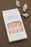 Soft Pink Radiance: Elevate Your Nails with Subtle Stripes of Sparkling Elegance. The Perfect Blend of Simplicity and Glamour for Any Occasion!