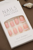 Soft Pink Radiance: Elevate Your Nails with Subtle Stripes of Sparkling Elegance. The Perfect Blend of Simplicity and Glamour for Any Occasion!