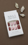 Festive Red Glitter and Pink Snowflake Press-On Nails - 24pcs Holiday-Inspired Design