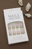 Pink and Green French Tip Press-On Nails – Refreshing Pastel Elegance
