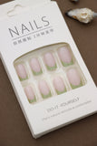 Pink and Green French Tip Press-On Nails – Refreshing Pastel Elegance