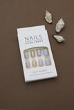 Sparkle Elegance Press-On Nails - 24pcs DIY Set with Lavender, Glitter Gold, and Shimmery Accents for a Glamorous Touch