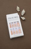 Peach Blossom Design with Gradient Orange Tips Press-On Nails - Professional Style