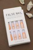 Peach Blossom Design with Gradient Orange Tips Press-On Nails - Professional Style