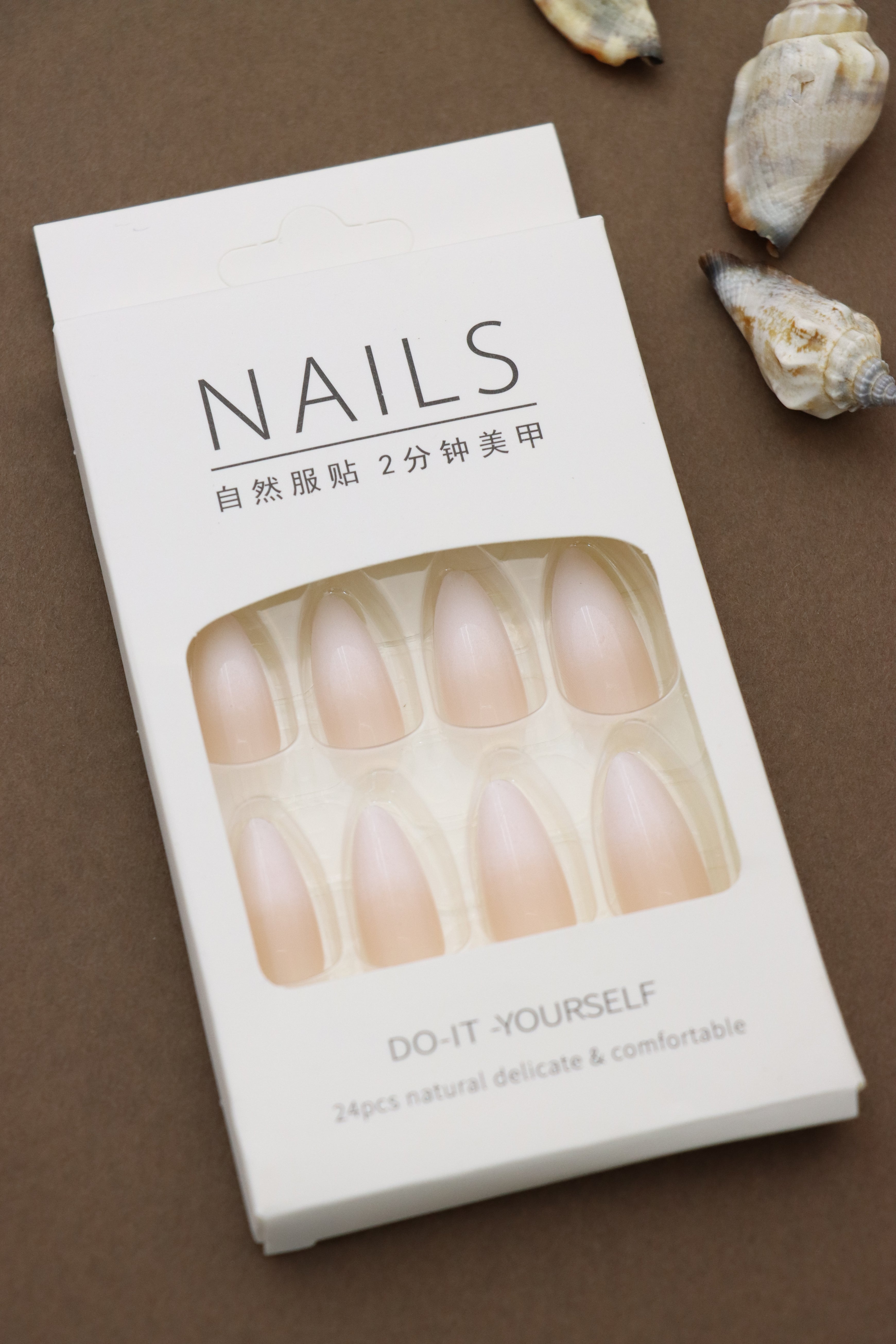 Elegant Nude Ombre Almond Press-On Nails - Subtle Sophistication