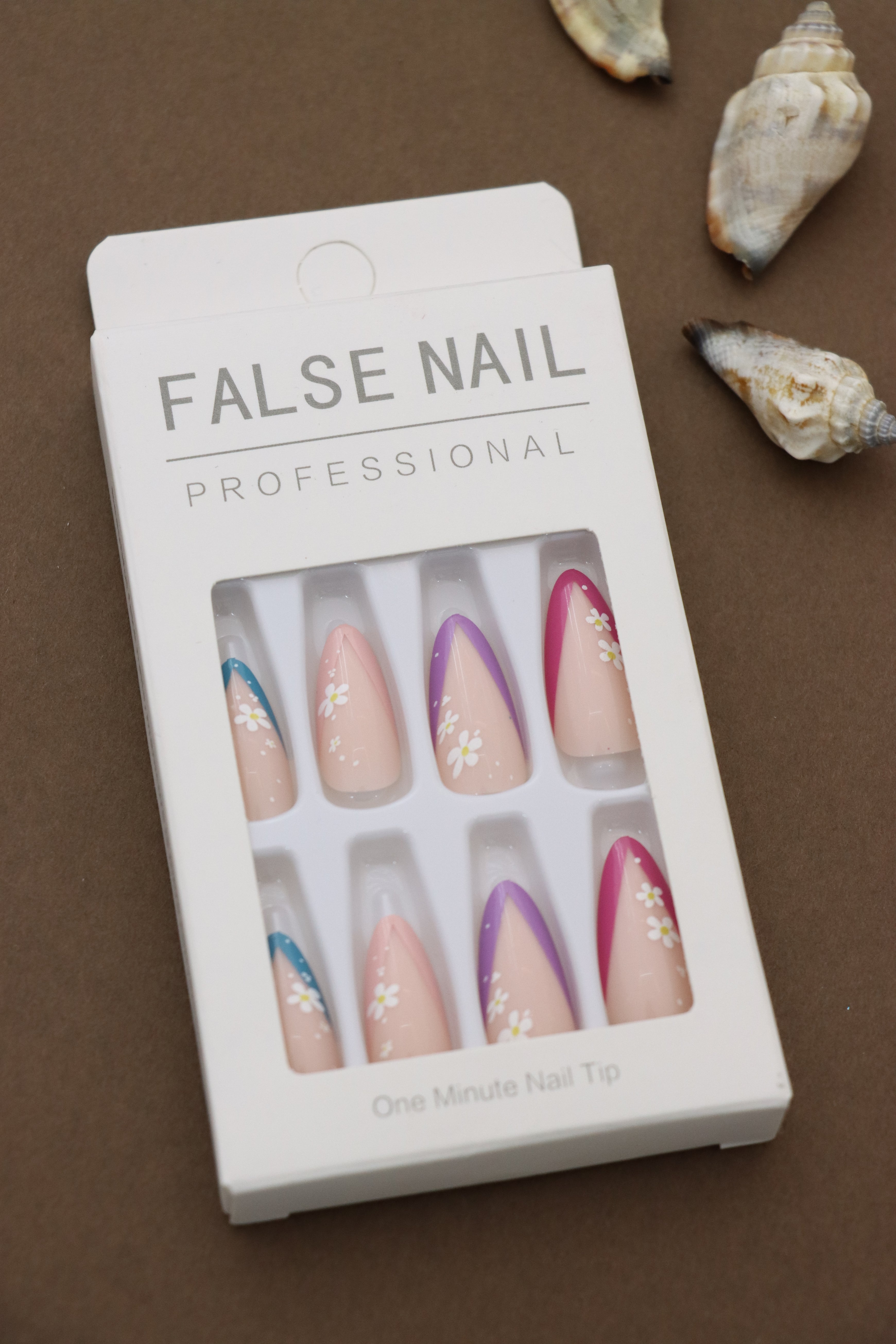 Vibrant Daisy French Tips – A Playful Blend of Pastel Shades and Delicate Floral Art. Perfect for Adding a Pop of Color to Your Look. Experience Style and Comfort with These Professional Nail Tips.